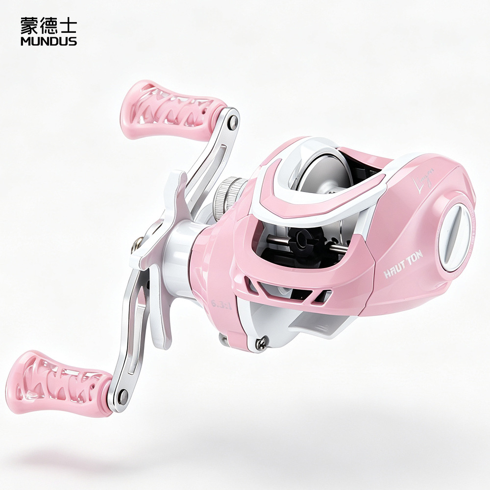 Pink 6.3:1 Rasio Gear 3+1 Bant - Ice Fishing Reel ulasan dan harga