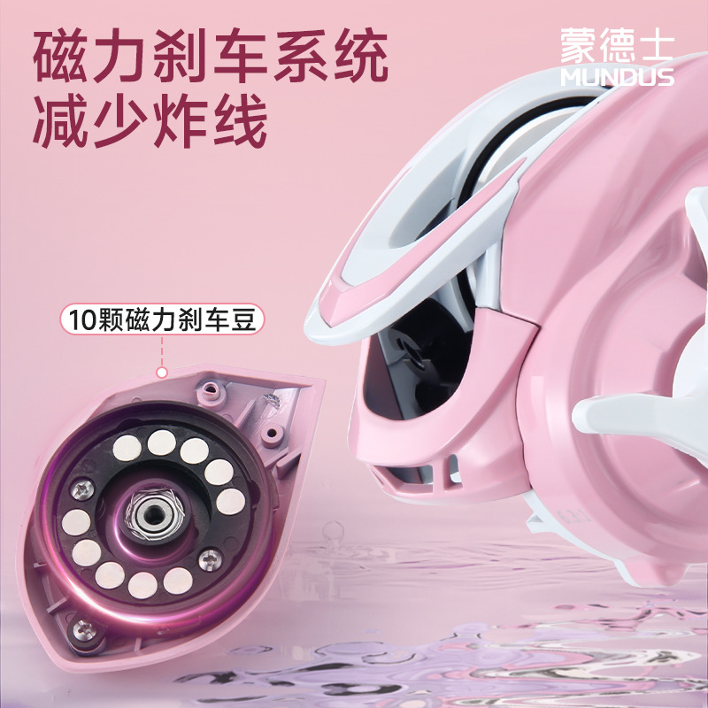 Pink 6.3:1 Rasio Gear 3+1 Bant - Ice Fishing Reel ulasan dan harga