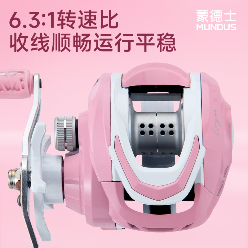 Pink 6.3:1 Rasio Gear 3+1 Bant - Ice Fishing Reel ulasan dan harga